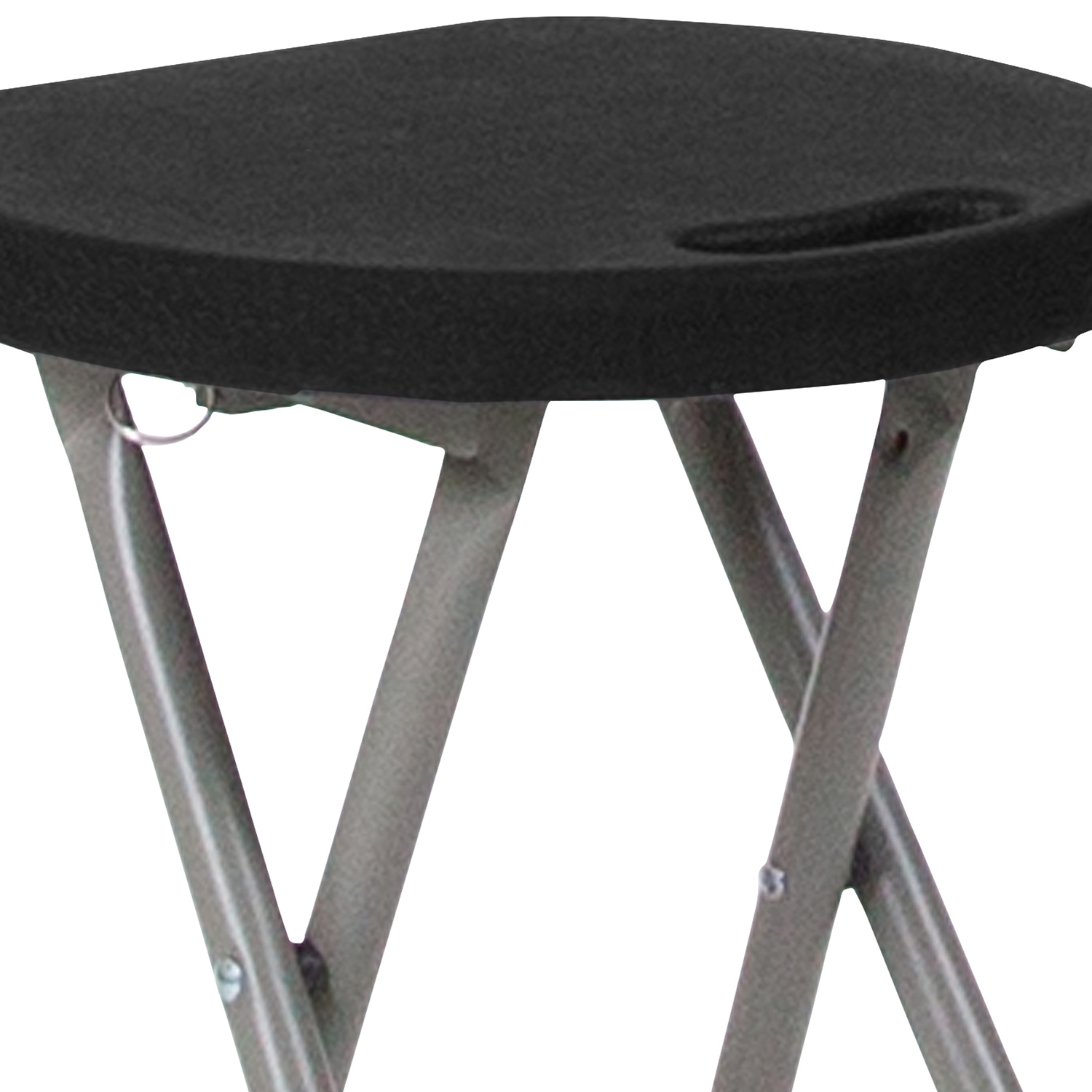 BLNK - Micah Foldable Stool with Black Plastic Seat and Titanium Gray Frame