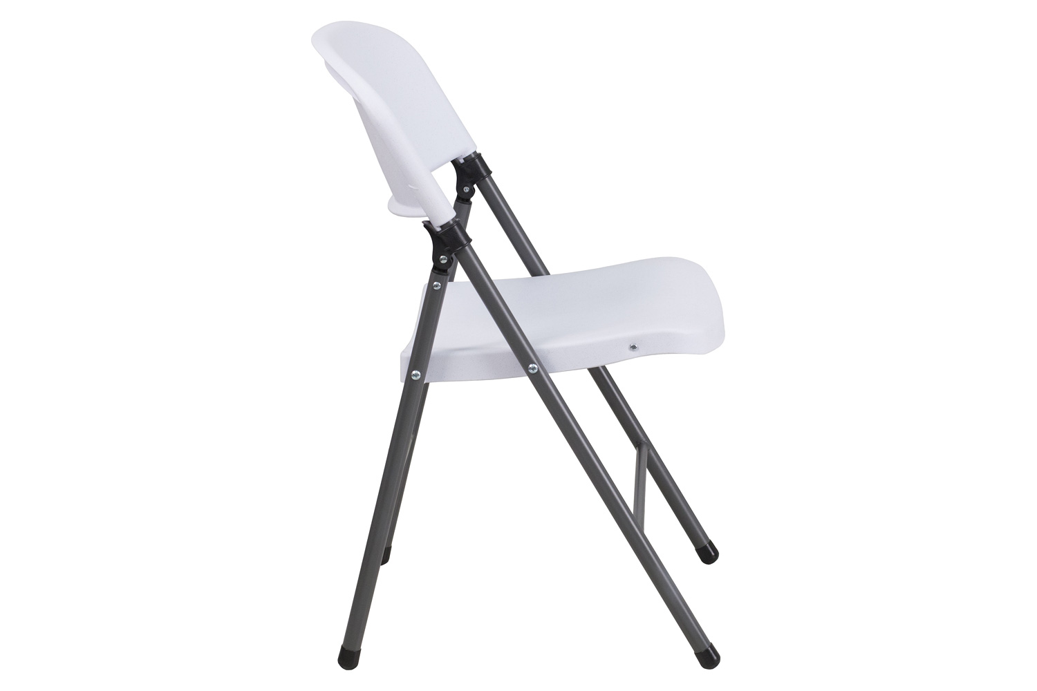 BLNK™ HERCULES Series Plastic Folding Chair with Charcoal Frame - Granite White