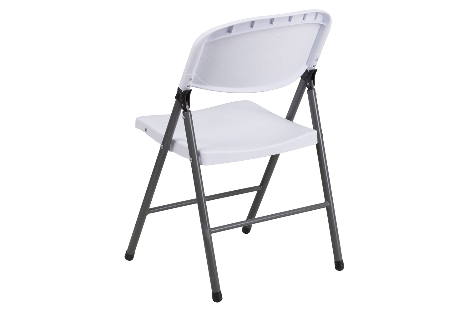 BLNK™ HERCULES Series Plastic Folding Chair with Charcoal Frame - Granite White