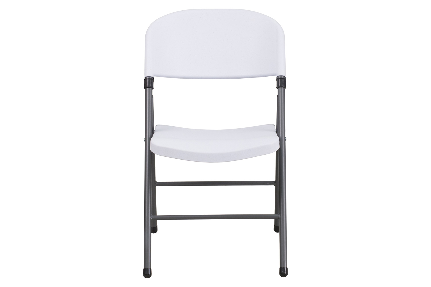 BLNK™ HERCULES Series Plastic Folding Chair with Charcoal Frame - Granite White