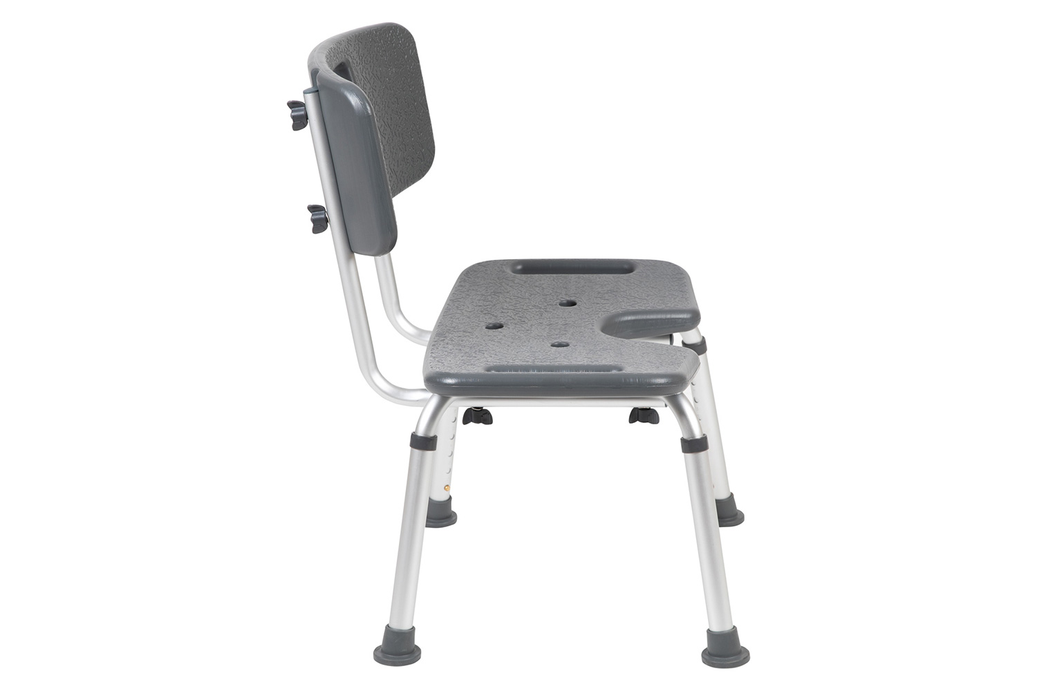 BLNK HERCULES Series Medical Adjustable Bath and Shower Chair with U-Shaped Cutout - Gray