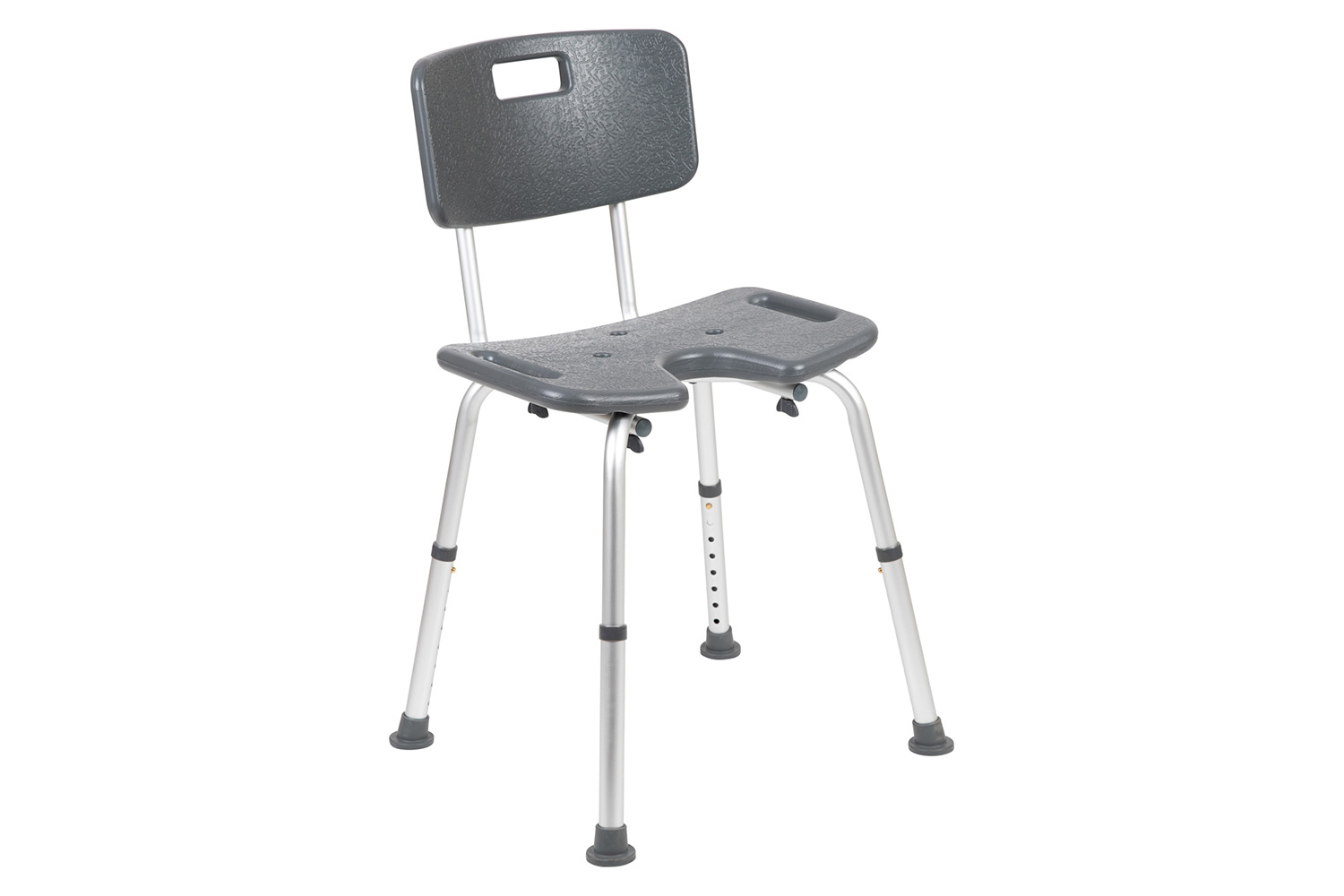 BLNK HERCULES Series Medical Adjustable Bath and Shower Chair with U-Shaped Cutout - Gray