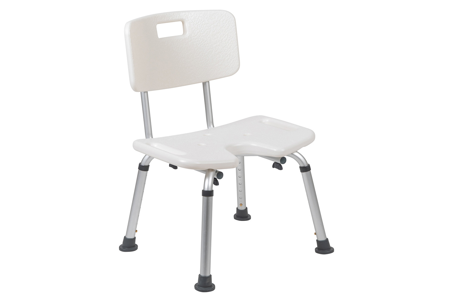 BLNK HERCULES Series Medical Adjustable Bath and Shower Chair with U-Shaped Cutout - White