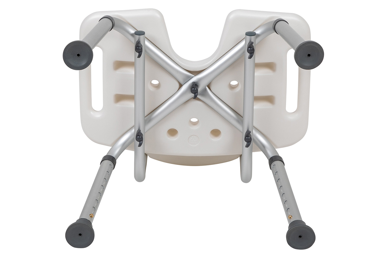 BLNK HERCULES Series Medical Adjustable Bath and Shower Chair with U-Shaped Cutout - White