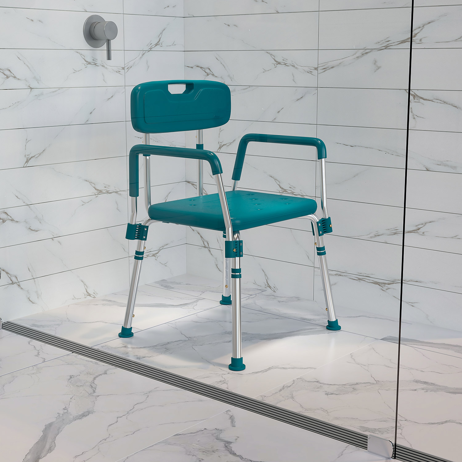 BLNK - HERCULES Series Medical Adjustable Bath and Shower Chair with Quick Release Back and Arms