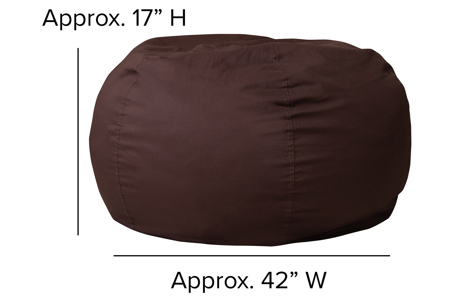 BLNK Duncan Oversized Refillable Bean Bag Chair for All Ages - Solid Brown