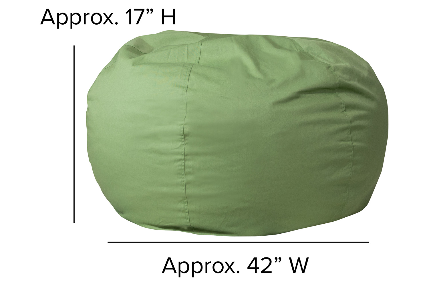 BLNK Duncan Oversized Refillable Bean Bag Chair for All Ages - Solid Green