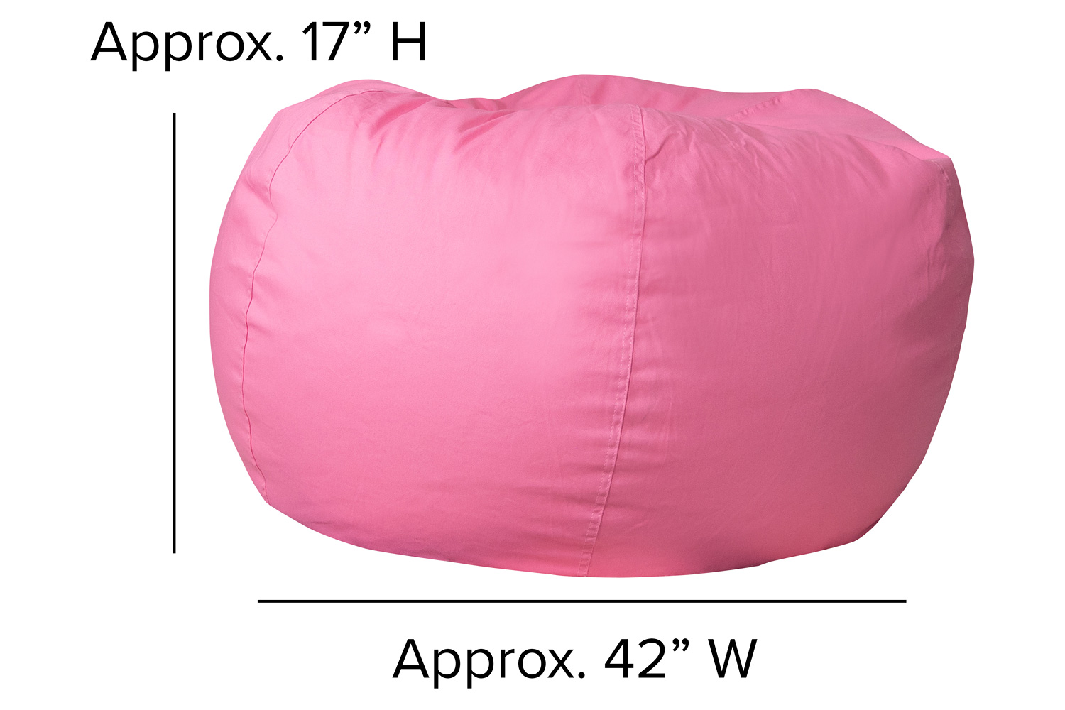 BLNK Duncan Oversized Refillable Bean Bag Chair for All Ages - Solid Light Pink