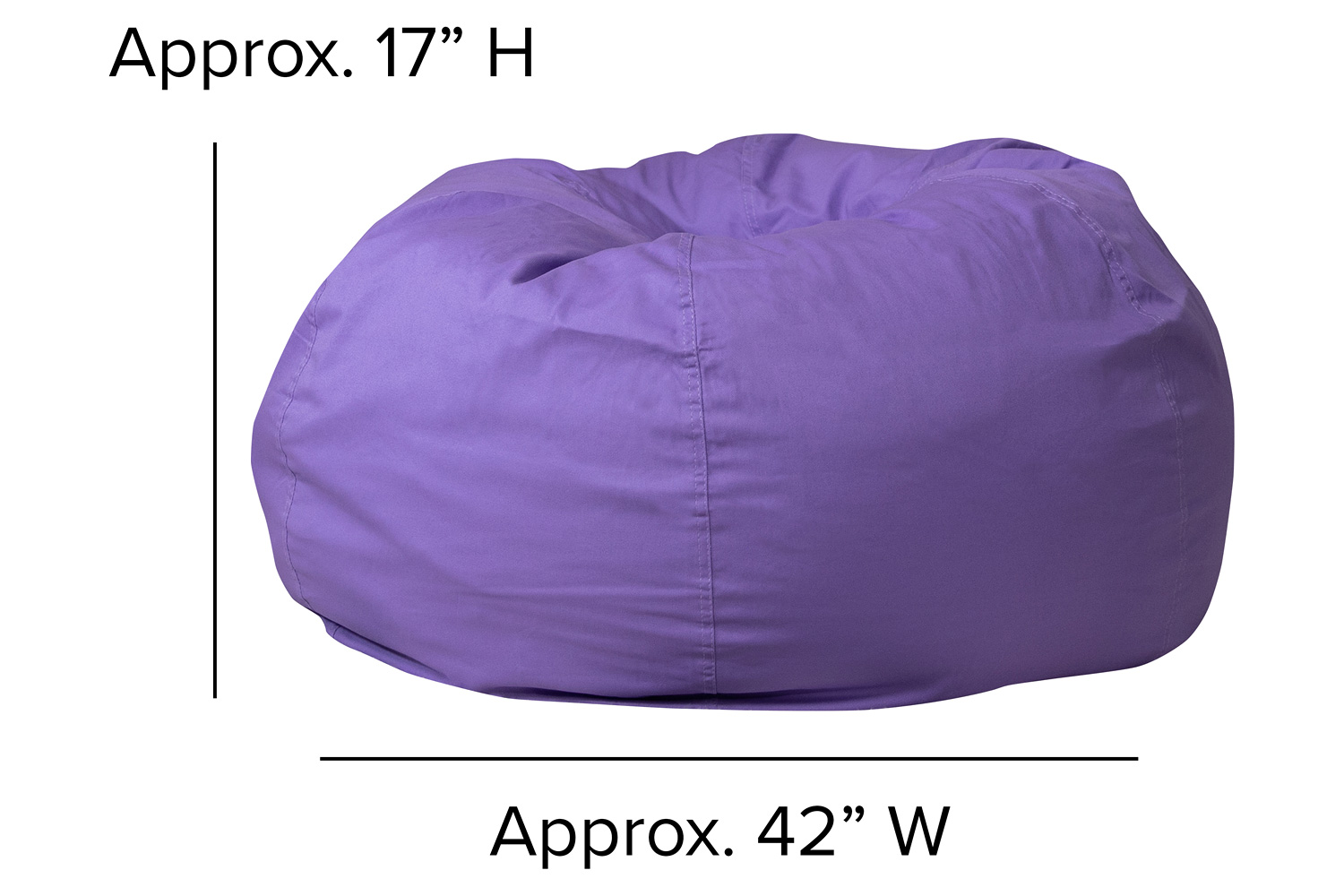 BLNK Duncan Oversized Refillable Bean Bag Chair for All Ages - Solid Purple