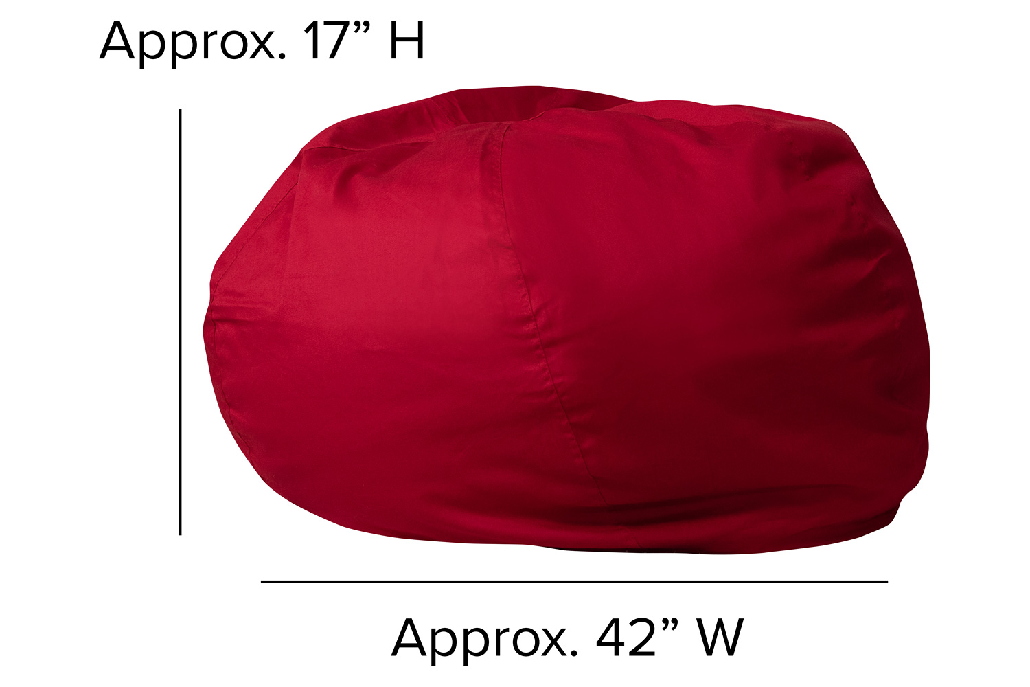 BLNK Duncan Oversized Refillable Bean Bag Chair for All Ages - Solid Red