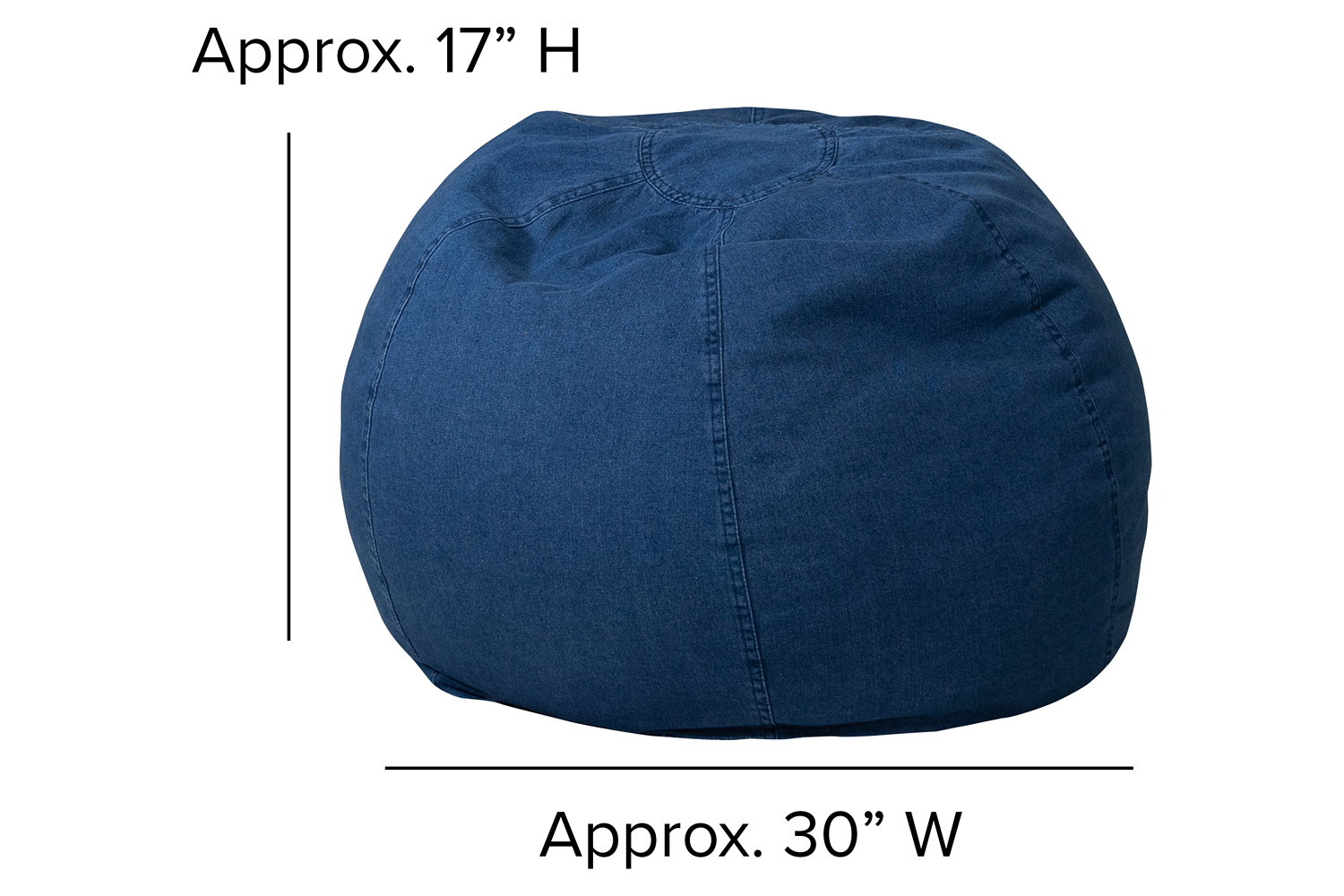 BLNK Dillon Small Refillable Bean Bag Chair for Kids and Teens - Denim