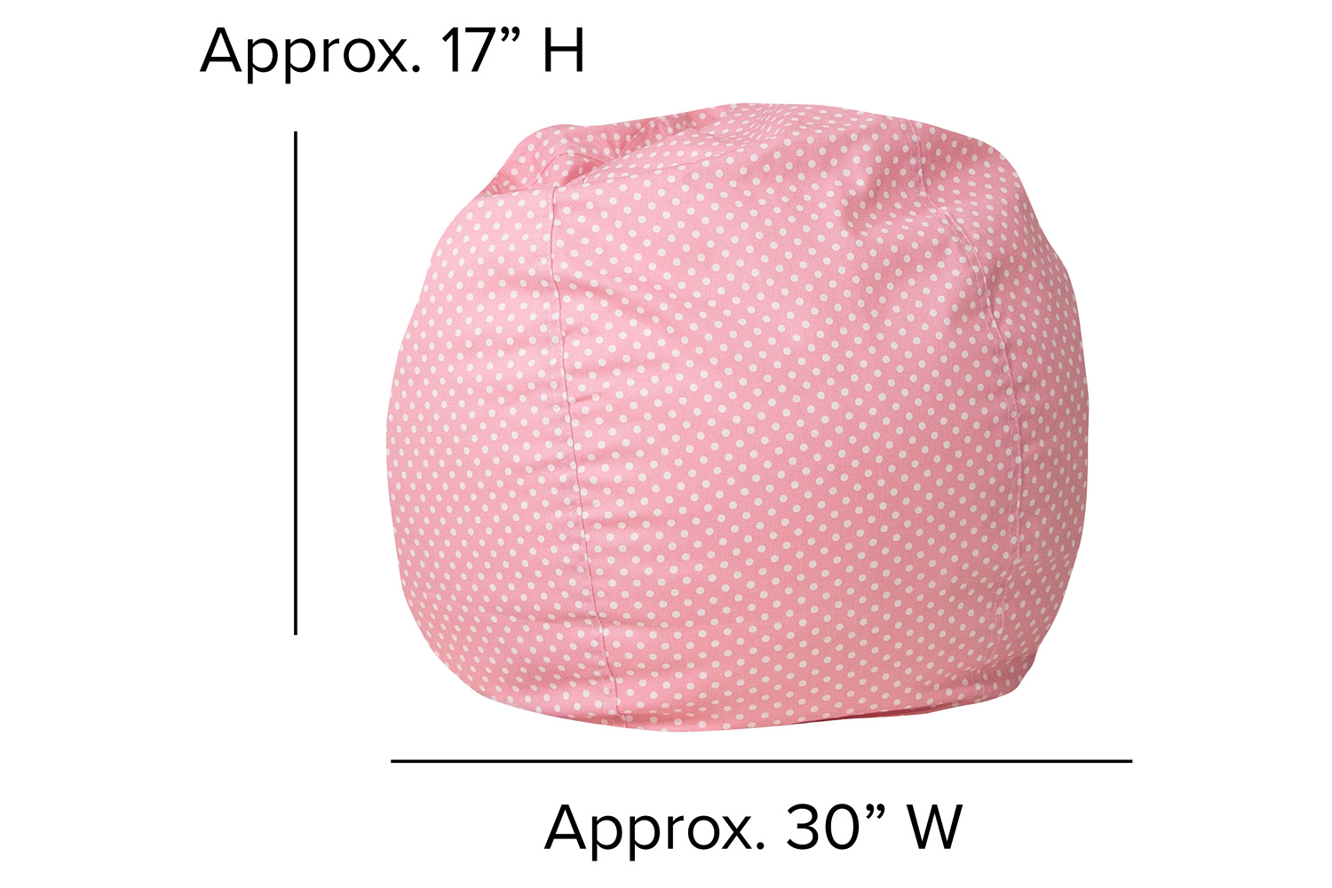 BLNK Dillon Small Refillable Bean Bag Chair for Kids and Teens - Light Pink Dot