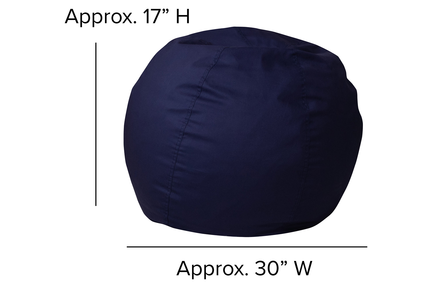 BLNK Dillon Small Refillable Bean Bag Chair for Kids and Teens - Solid Navy Blue