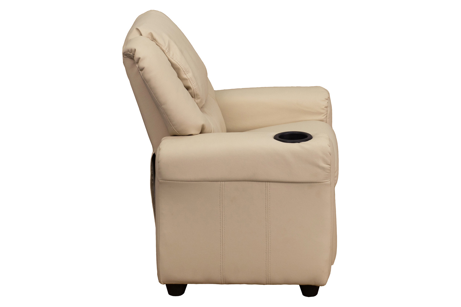 BLNK™ Vana Vinyl Contemporary Kids Recliner with Cup Holder and Headrest - Beige