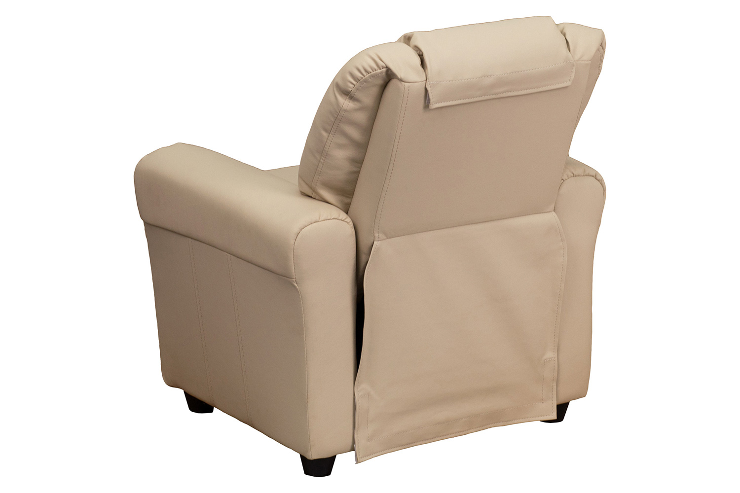 BLNK™ Vana Vinyl Contemporary Kids Recliner with Cup Holder and Headrest - Beige