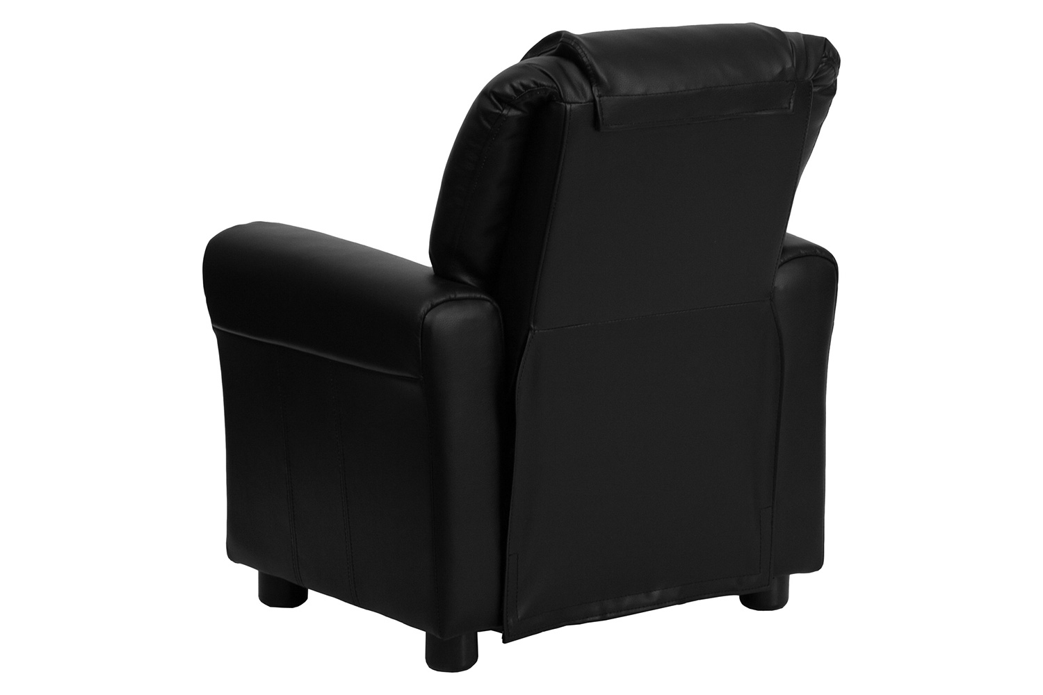 BLNK Vana LeatherSoft Contemporary Kids Recliner with Cup Holder and Headrest - Black