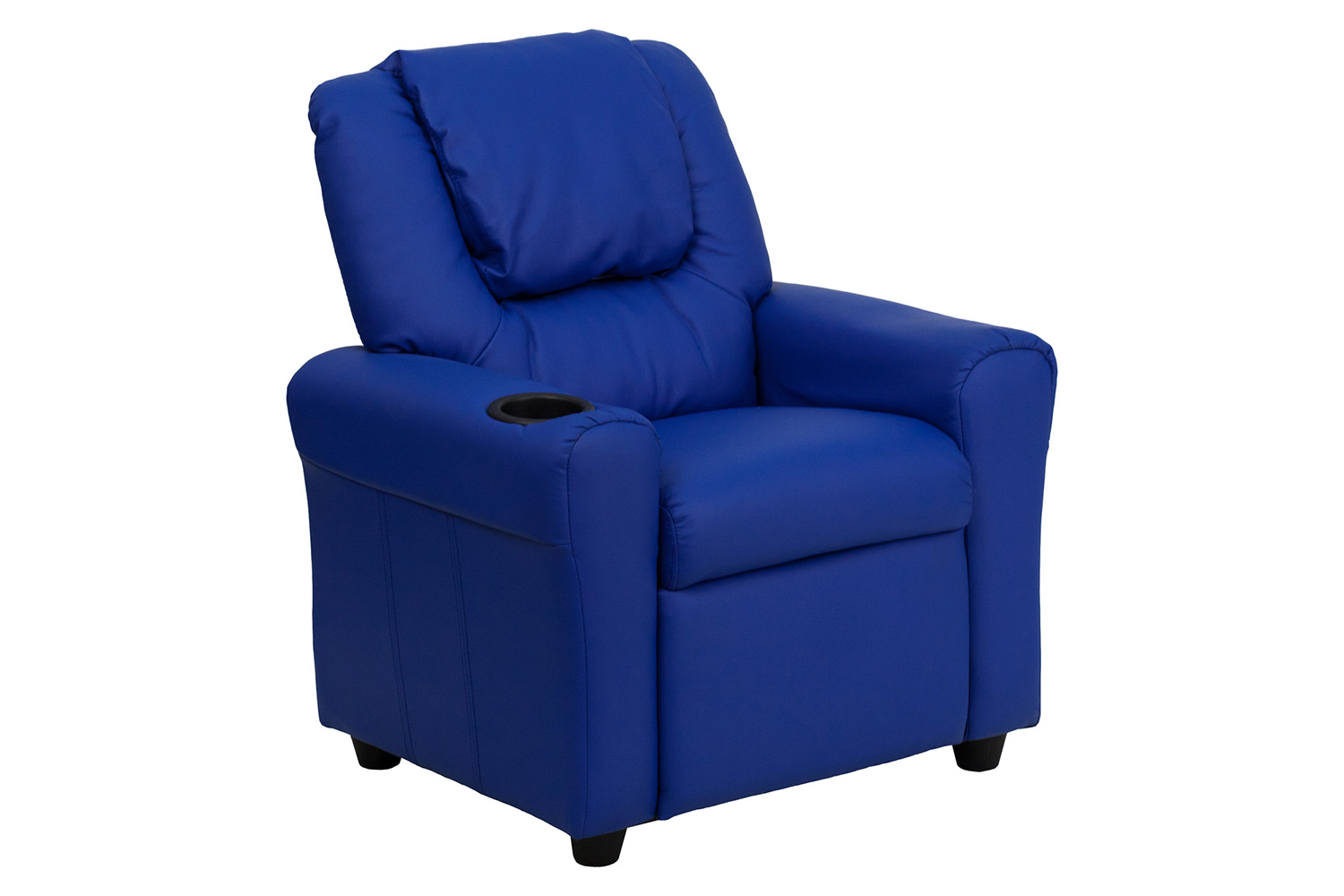 BLNK Vana Vinyl Contemporary Kids Recliner with Cup Holder and Headrest - Blue