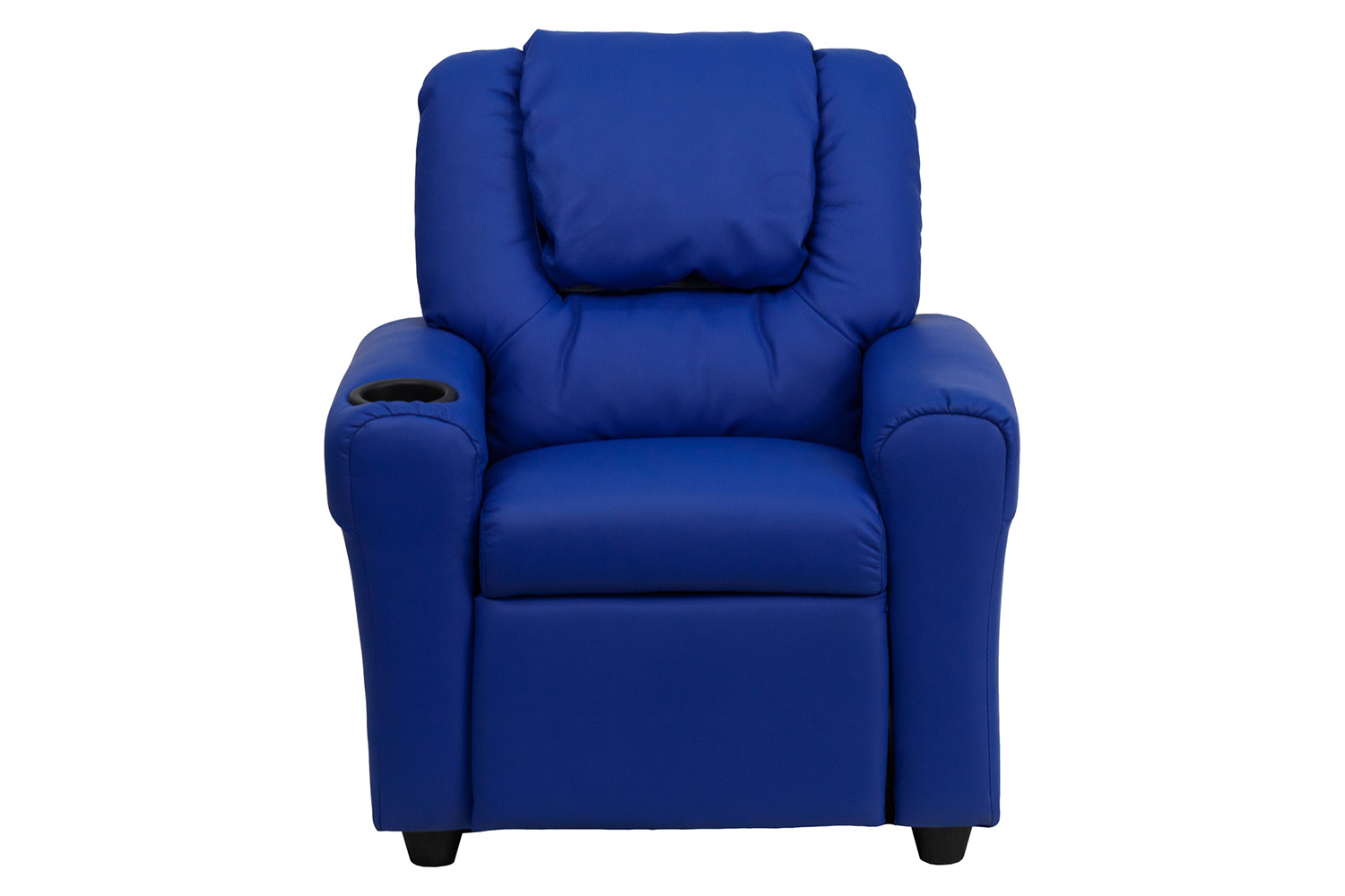 BLNK Vana Vinyl Contemporary Kids Recliner with Cup Holder and Headrest - Blue