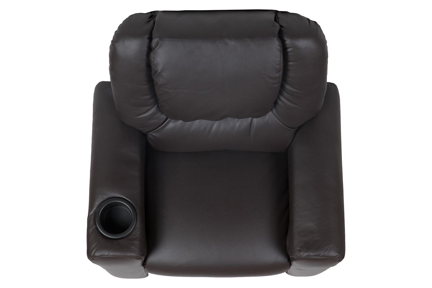 BLNK Vana LeatherSoft Contemporary Kids Recliner with Cup Holder and Headrest - Brown