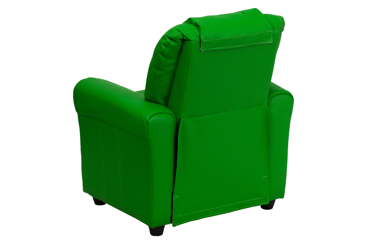 BLNK Vana Vinyl Contemporary Kids Recliner with Cup Holder and Headrest - Green