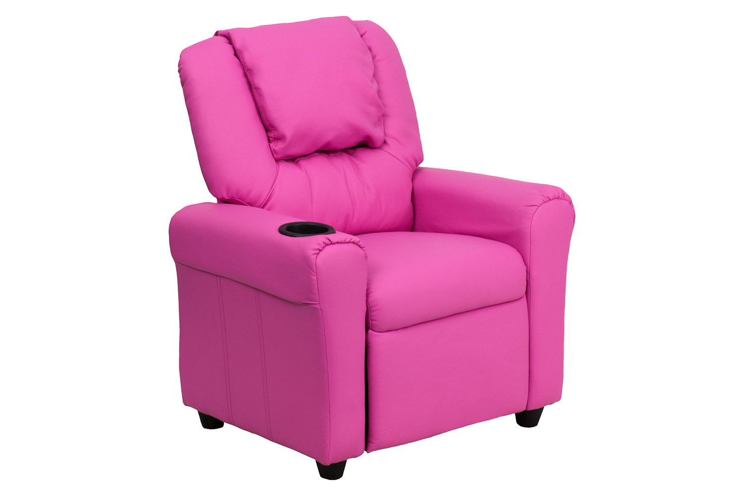 BLNK Vana Vinyl Contemporary Kids Recliner with Cup Holder and Headrest - Hot Pink