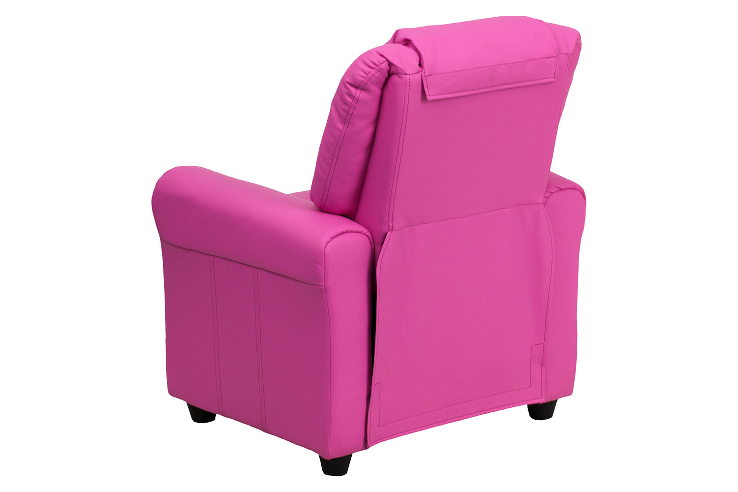 BLNK Vana Vinyl Contemporary Kids Recliner with Cup Holder and Headrest - Hot Pink