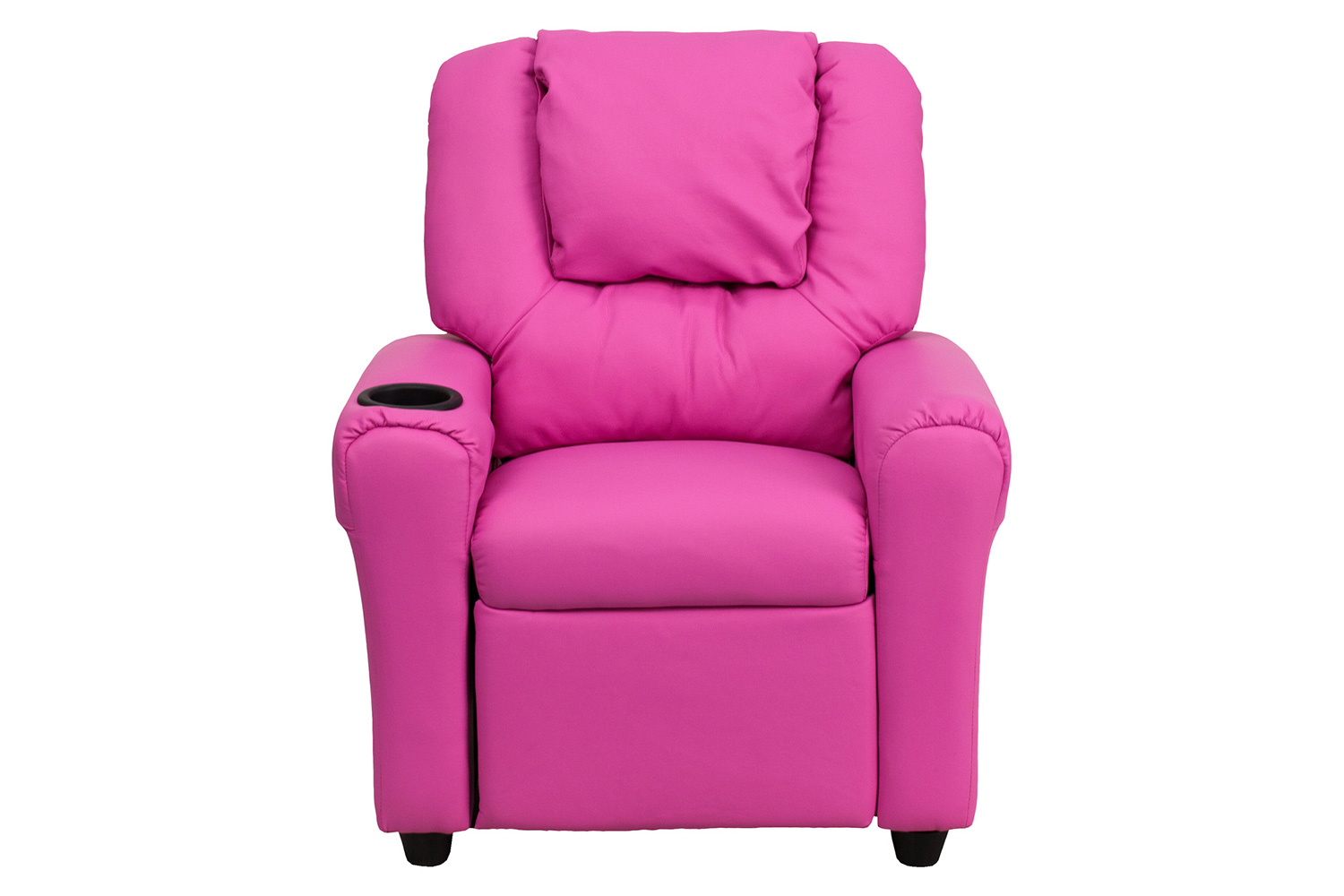 BLNK Vana Vinyl Contemporary Kids Recliner with Cup Holder and Headrest - Hot Pink