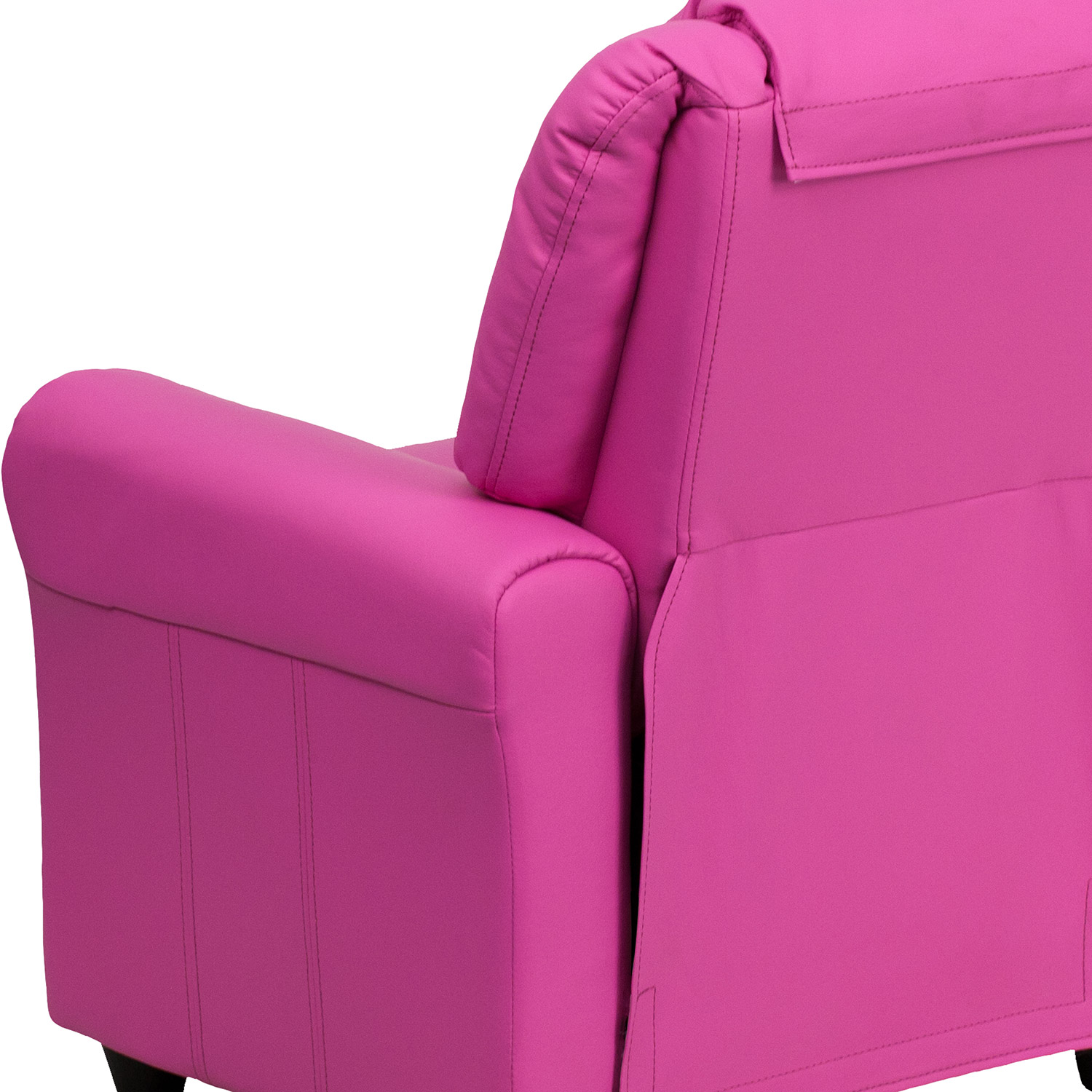 BLNK Vana Vinyl Contemporary Kids Recliner with Cup Holder and Headrest - Hot Pink