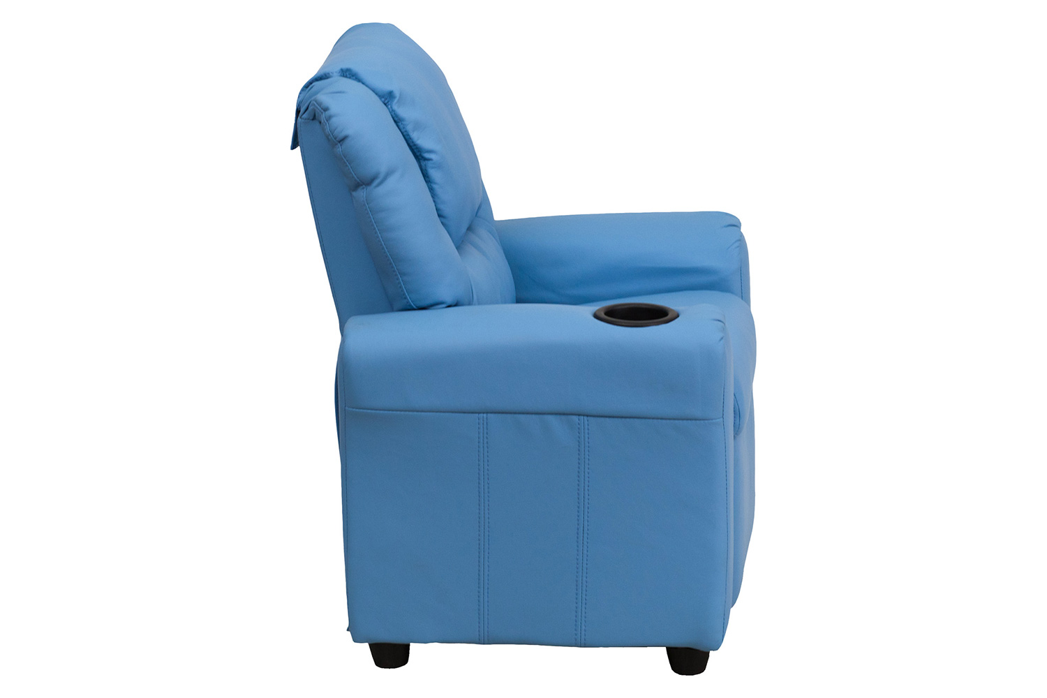 BLNK Vana Vinyl Contemporary Kids Recliner with Cup Holder and Headrest - Light Blue