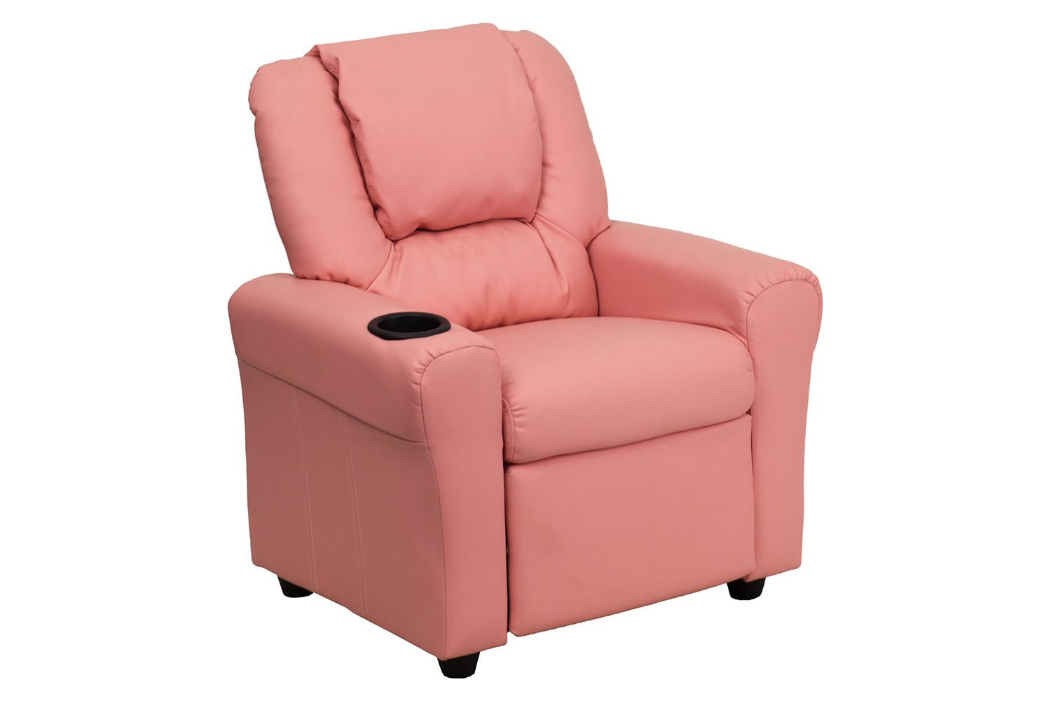 BLNK Vana Vinyl Contemporary Kids Recliner with Cup Holder and Headrest - Pink