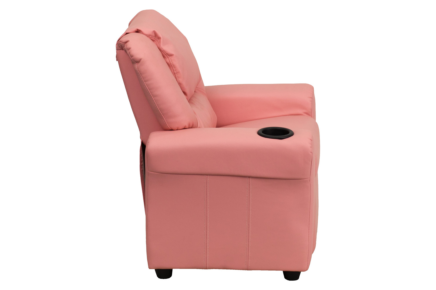 BLNK Vana Vinyl Contemporary Kids Recliner with Cup Holder and Headrest - Pink