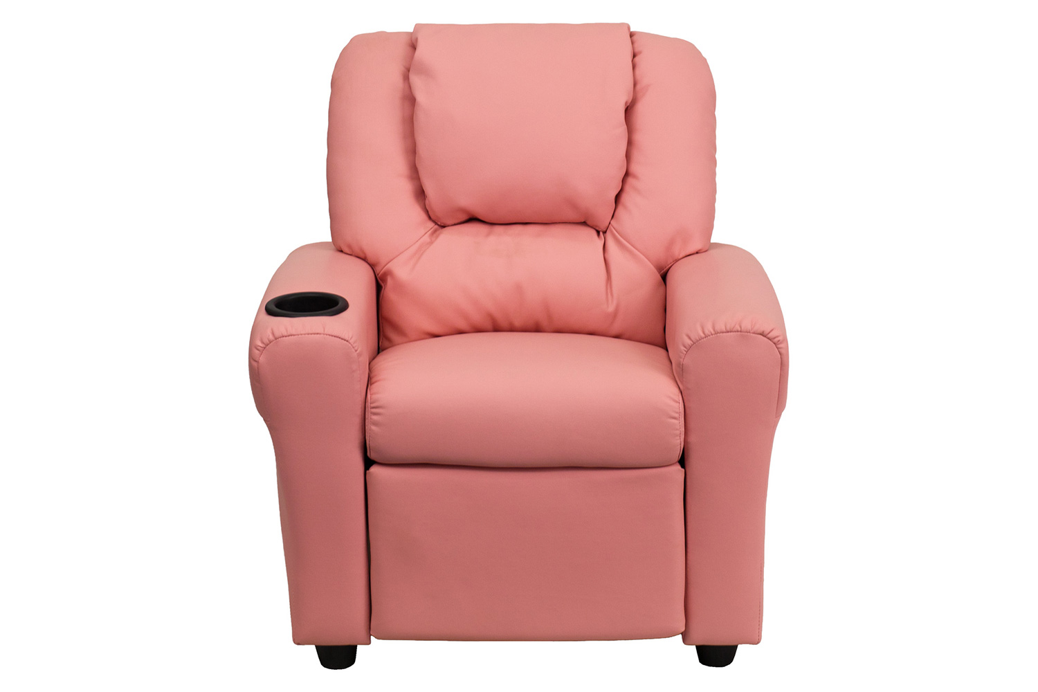 BLNK Vana Vinyl Contemporary Kids Recliner with Cup Holder and Headrest - Pink