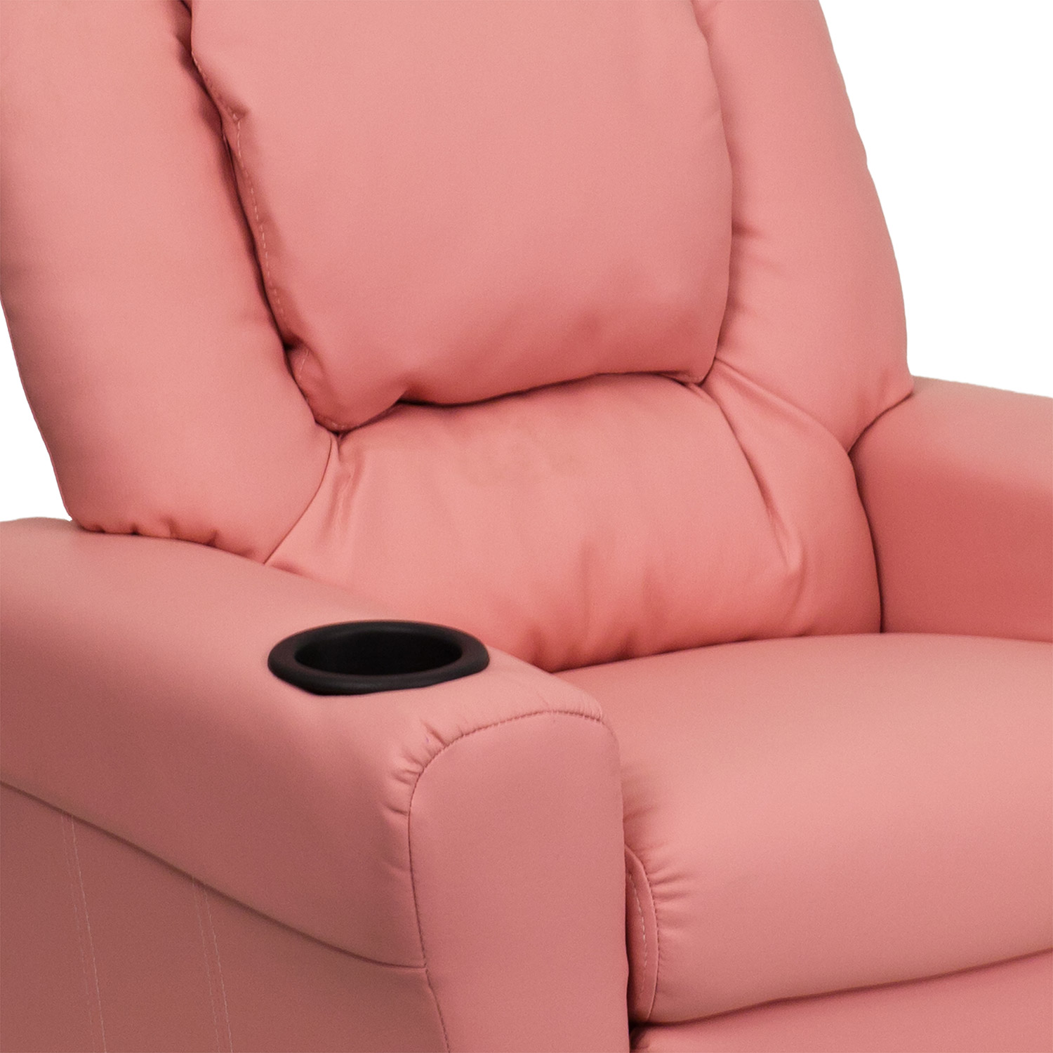 BLNK Vana Vinyl Contemporary Kids Recliner with Cup Holder and Headrest - Pink