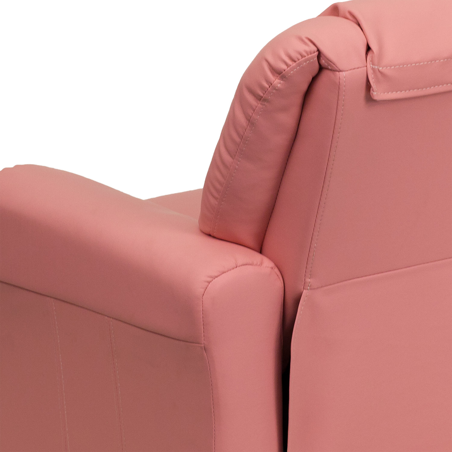 BLNK Vana Vinyl Contemporary Kids Recliner with Cup Holder and Headrest - Pink