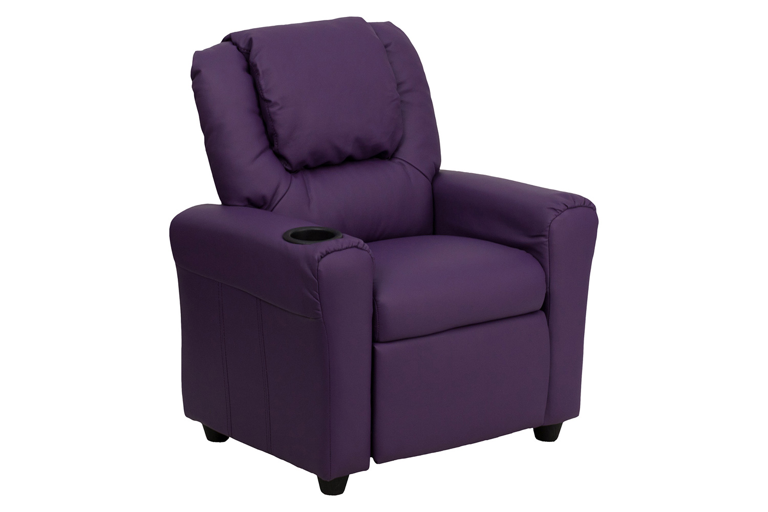 BLNK Vana Vinyl Contemporary Kids Recliner with Cup Holder and Headrest - Purple