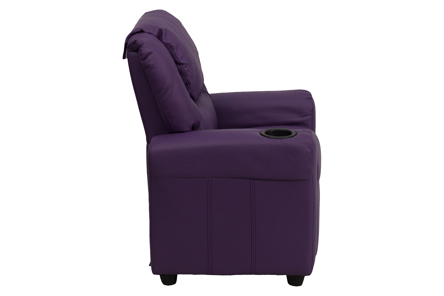 BLNK Vana Vinyl Contemporary Kids Recliner with Cup Holder and Headrest - Purple