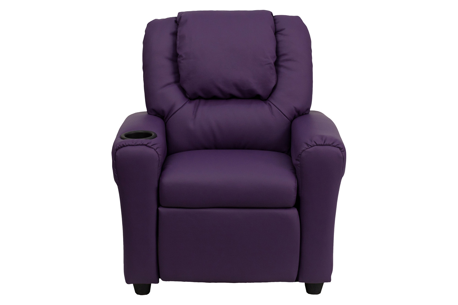 BLNK Vana Vinyl Contemporary Kids Recliner with Cup Holder and Headrest - Purple