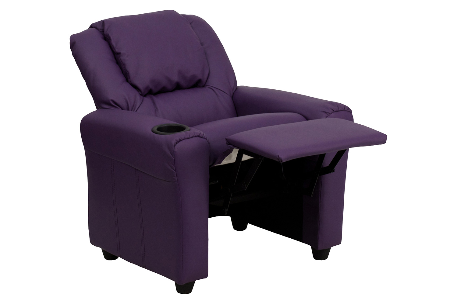 BLNK Vana Vinyl Contemporary Kids Recliner with Cup Holder and Headrest - Purple