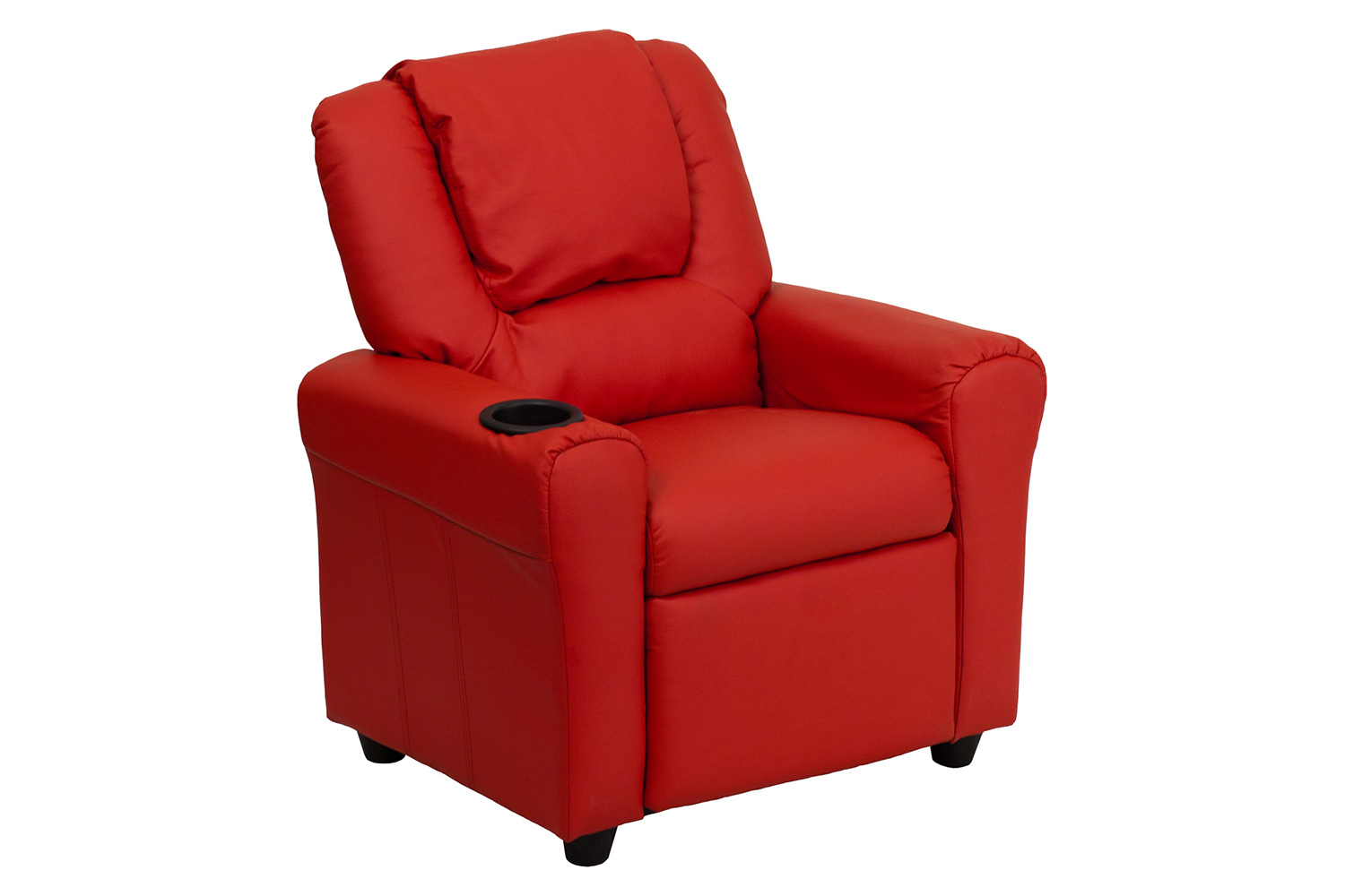 BLNK Vana Vinyl Contemporary Kids Recliner with Cup Holder and Headrest - Red