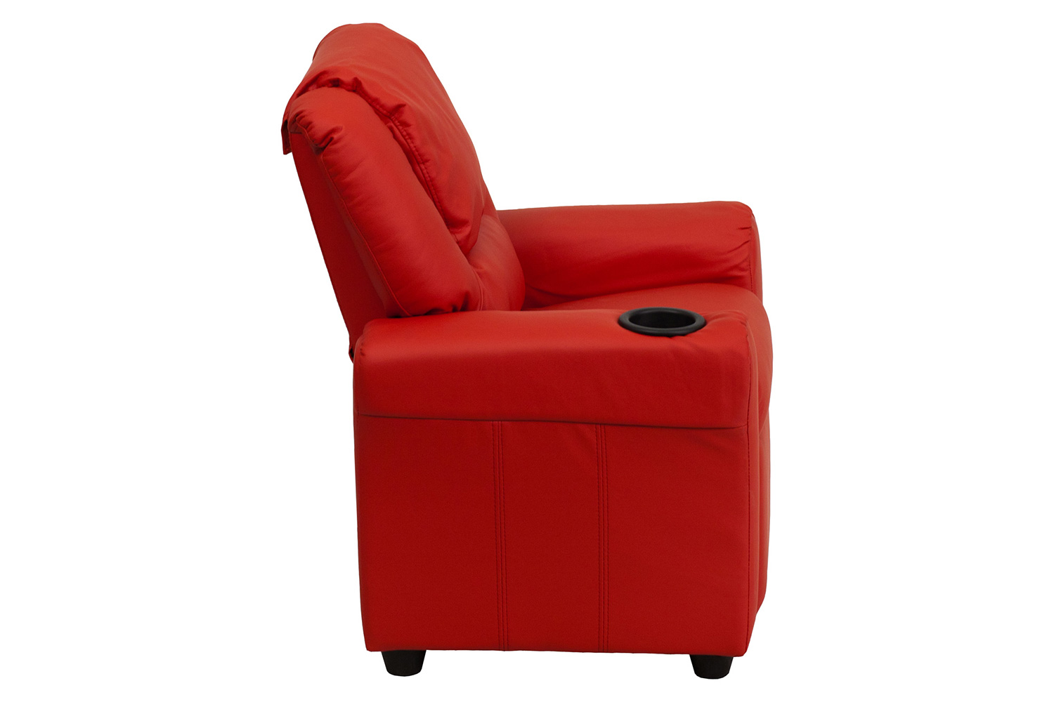 BLNK Vana Vinyl Contemporary Kids Recliner with Cup Holder and Headrest - Red