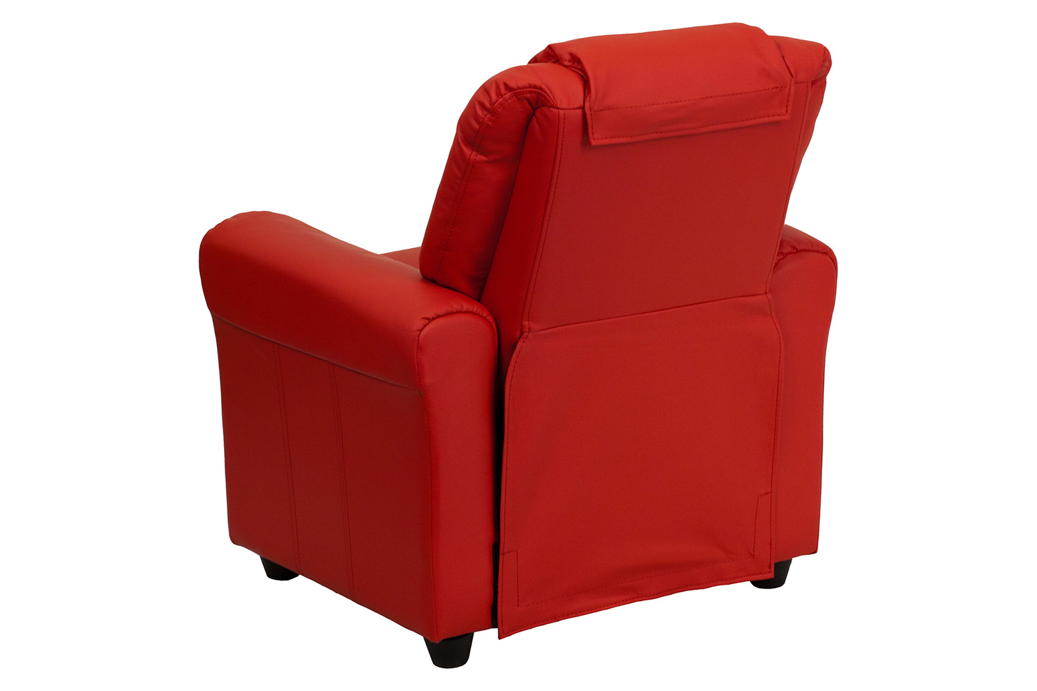 BLNK Vana Vinyl Contemporary Kids Recliner with Cup Holder and Headrest - Red