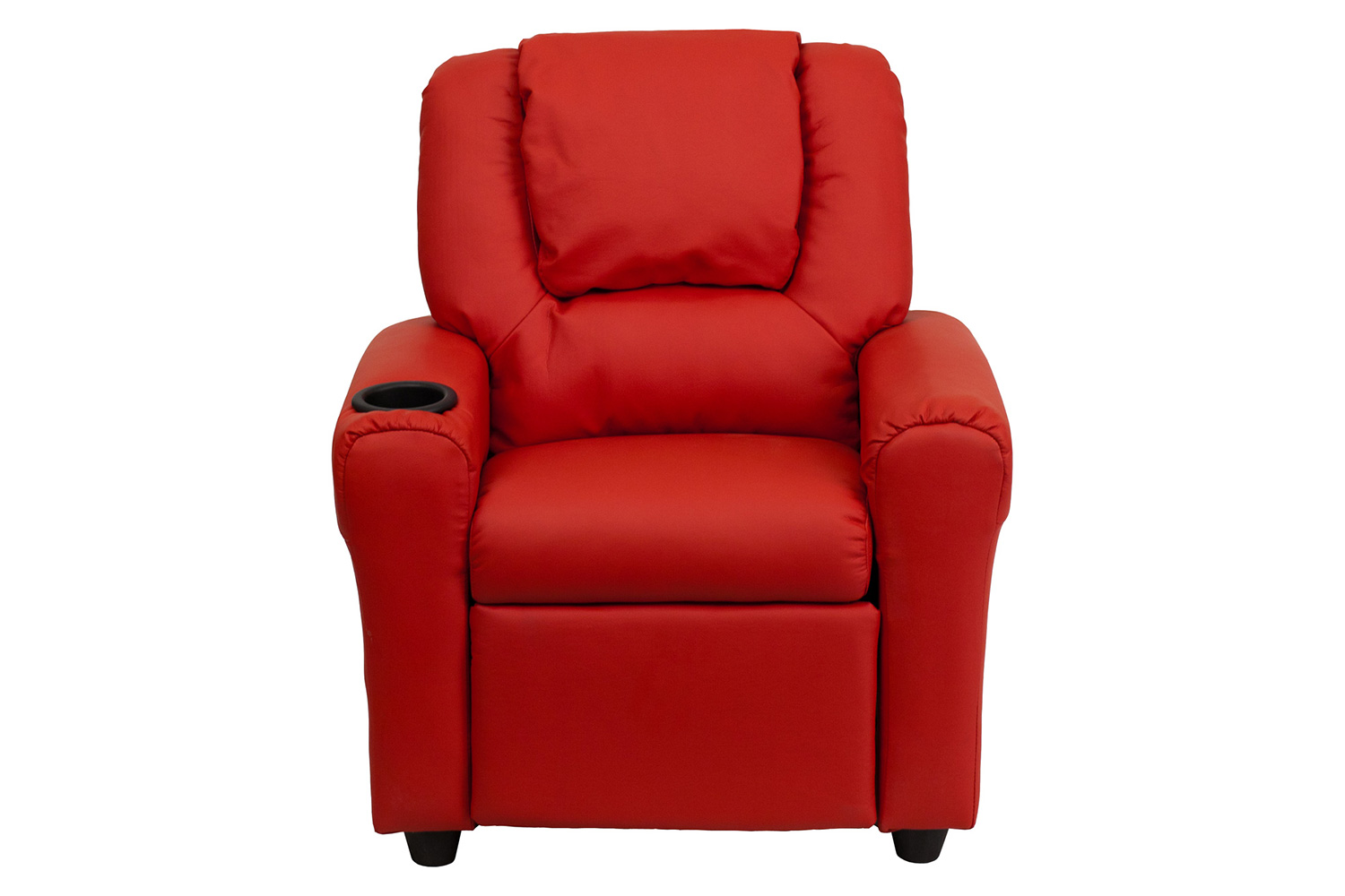 BLNK Vana Vinyl Contemporary Kids Recliner with Cup Holder and Headrest - Red