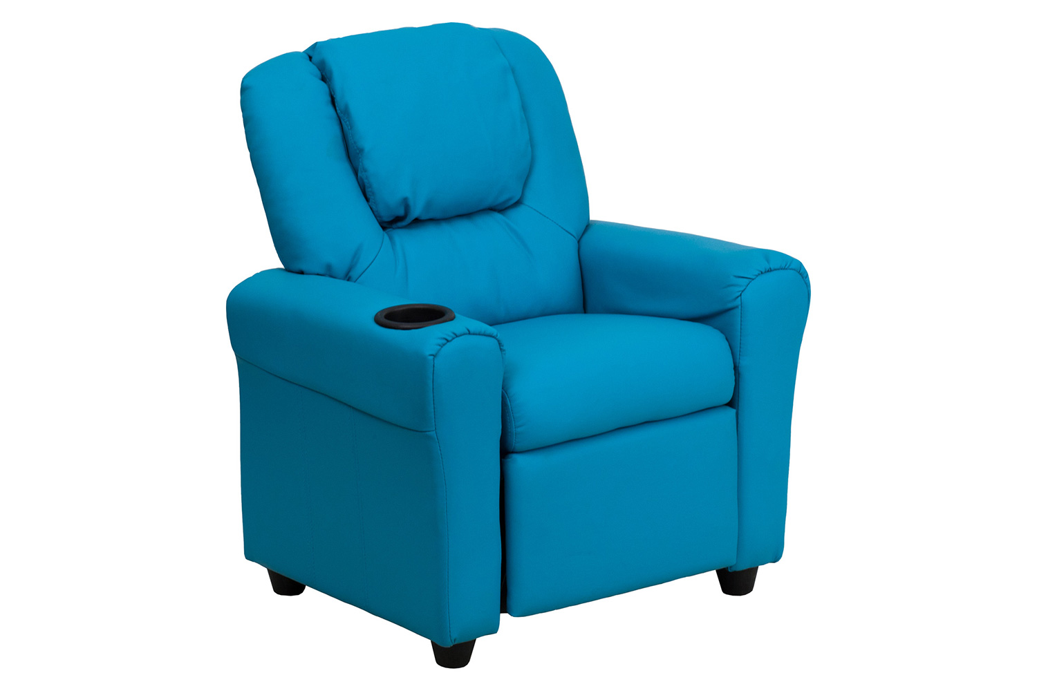 BLNK™ Vana Vinyl Contemporary Kids Recliner with Cup Holder and Headrest - Turquoise