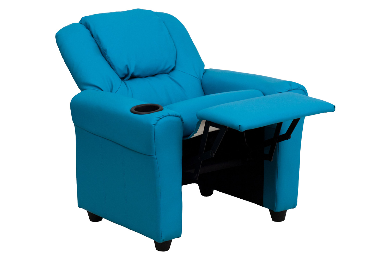 BLNK™ Vana Vinyl Contemporary Kids Recliner with Cup Holder and Headrest - Turquoise