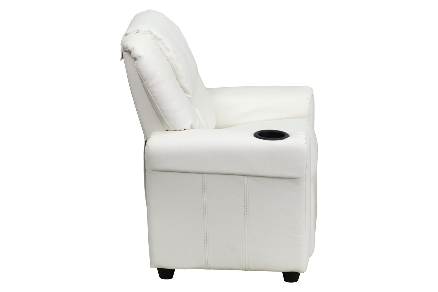 BLNK™ Vana Vinyl Contemporary Kids Recliner with Cup Holder and Headrest - White