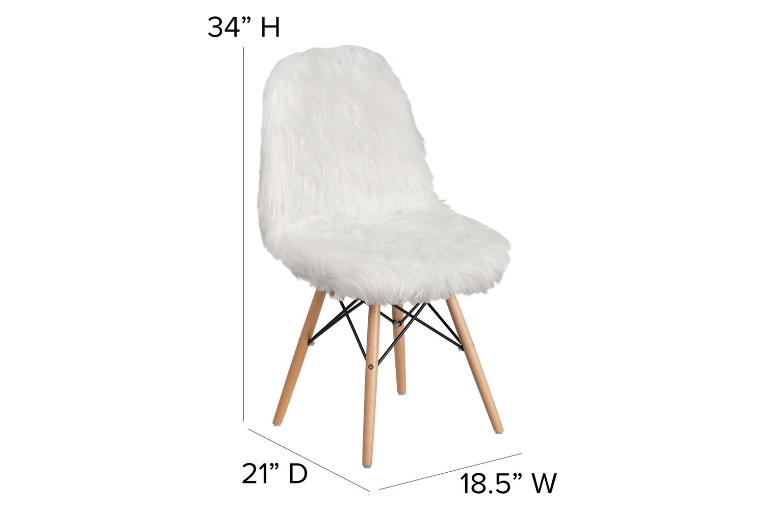 BLNK™ Calvin Shaggy Dog Accent Chair - White