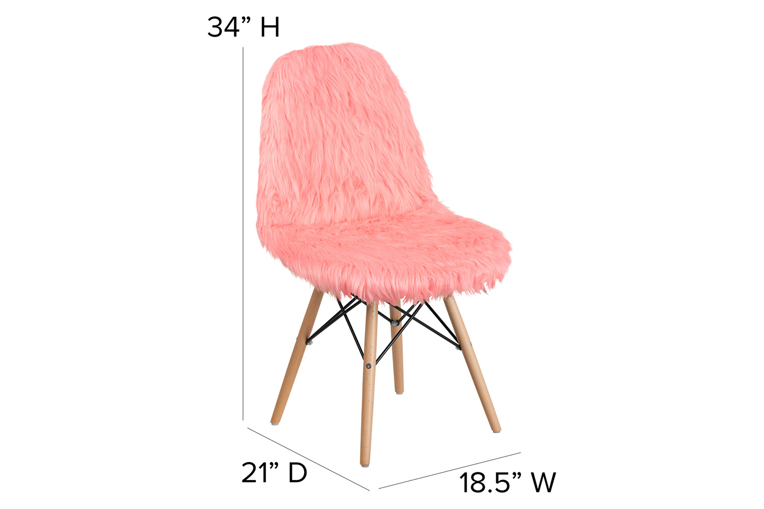 BLNK™ Calvin Shaggy Dog Accent Chair - Pink