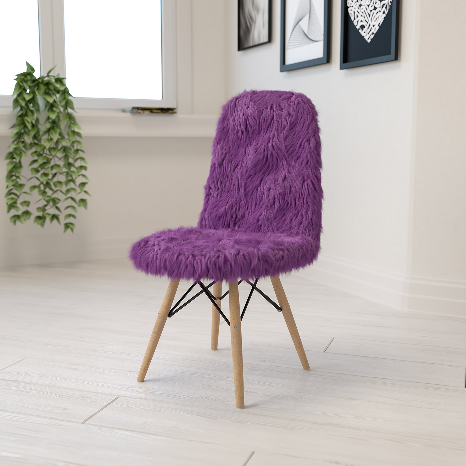 BLNK Calvin Shaggy Dog Accent Chair