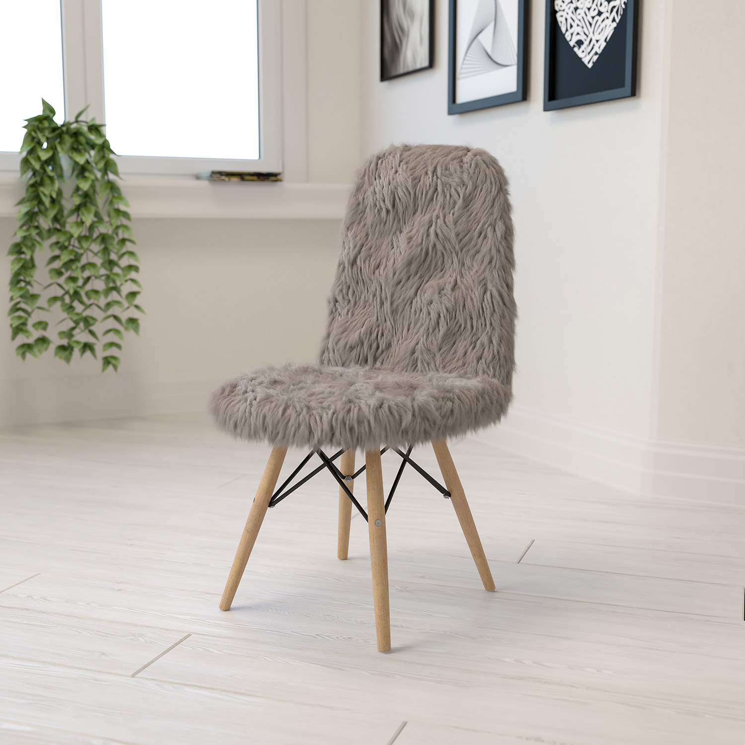 BLNK Calvin Shaggy Dog Accent Chair