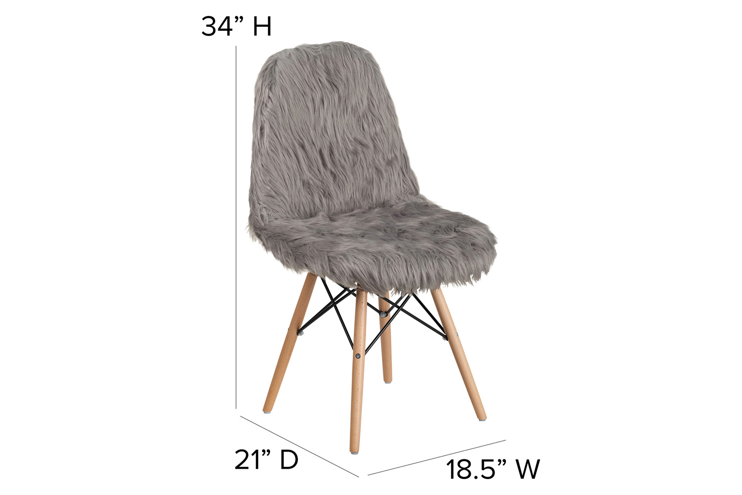 BLNK™ Calvin Shaggy Dog Accent Chair - Charcoal Gray